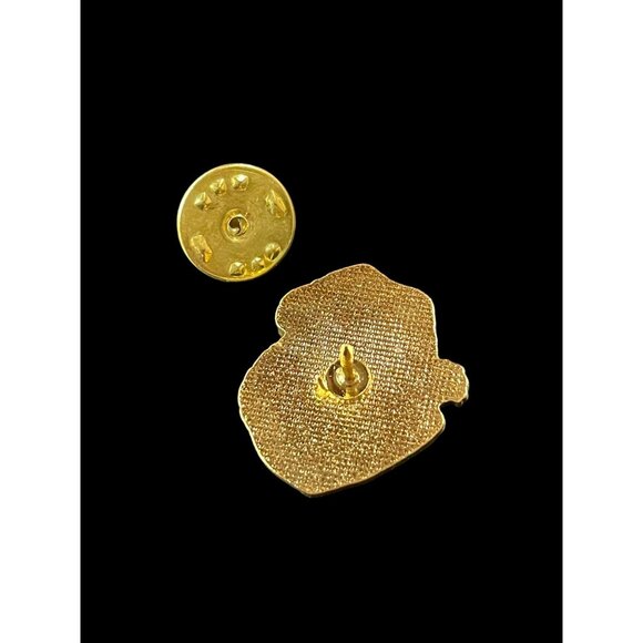 Vintage Christmas Santa Claus Head Gold Tone Enamel Holiday Fashion Brooch Pin - Picture 3 of 4